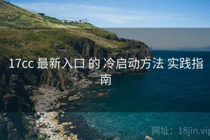 17cc 最新入口 的 冷启动方法 实践指南