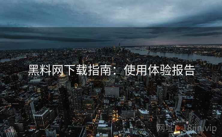 黑料网下载指南：使用体验报告