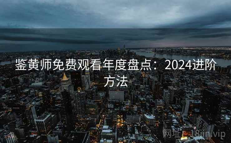 鉴黄师免费观看年度盘点：2024进阶方法